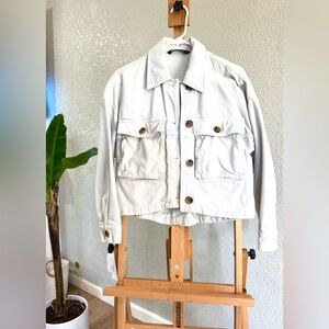 Zara White Jean Jacket